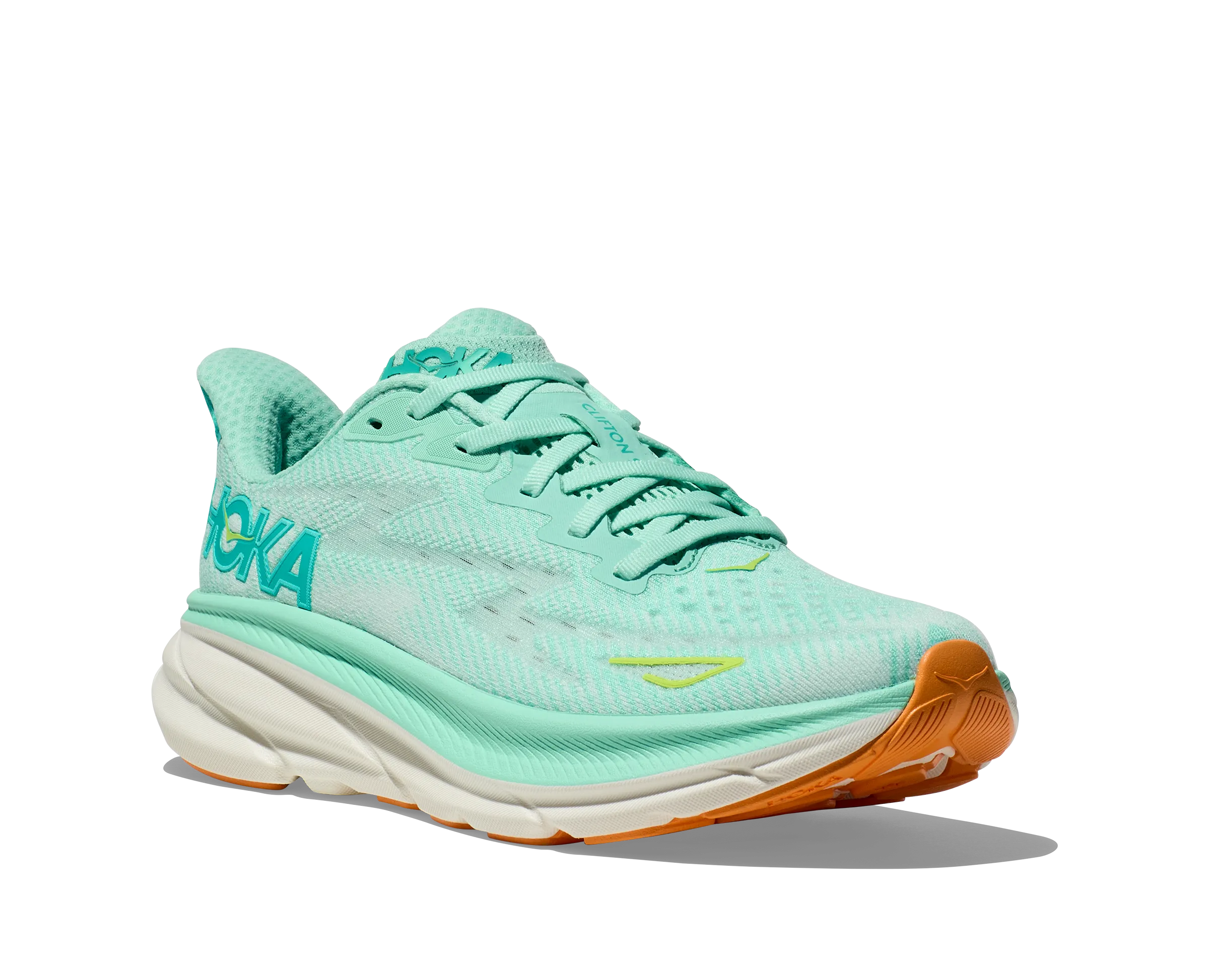 Women's Hoka Clifton 9 Color: Seafoam / Aqua Breeze