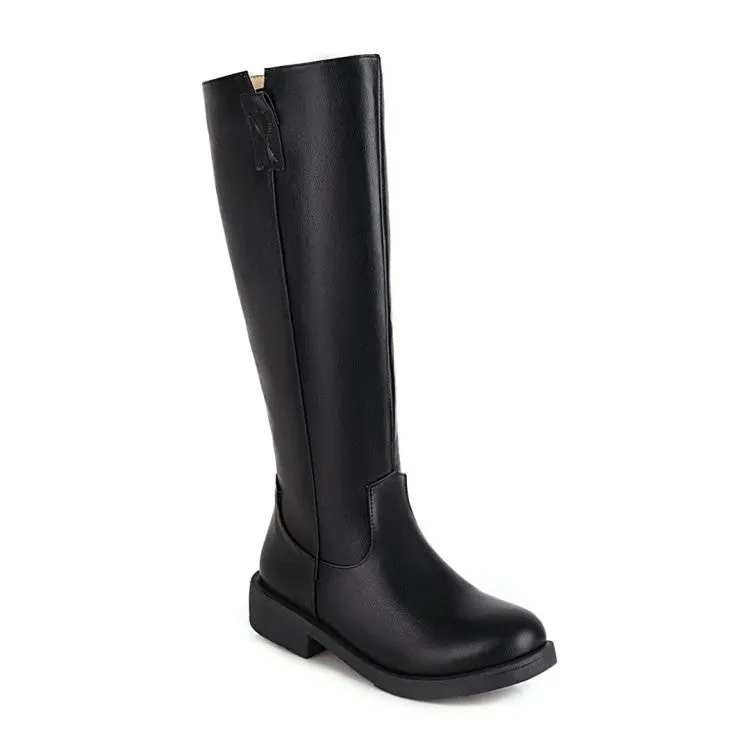 Womens' Low Heels Knee High Boots