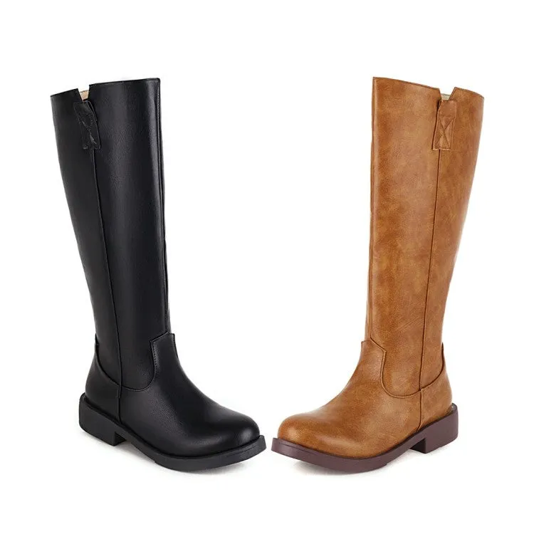 Womens' Low Heels Knee High Boots