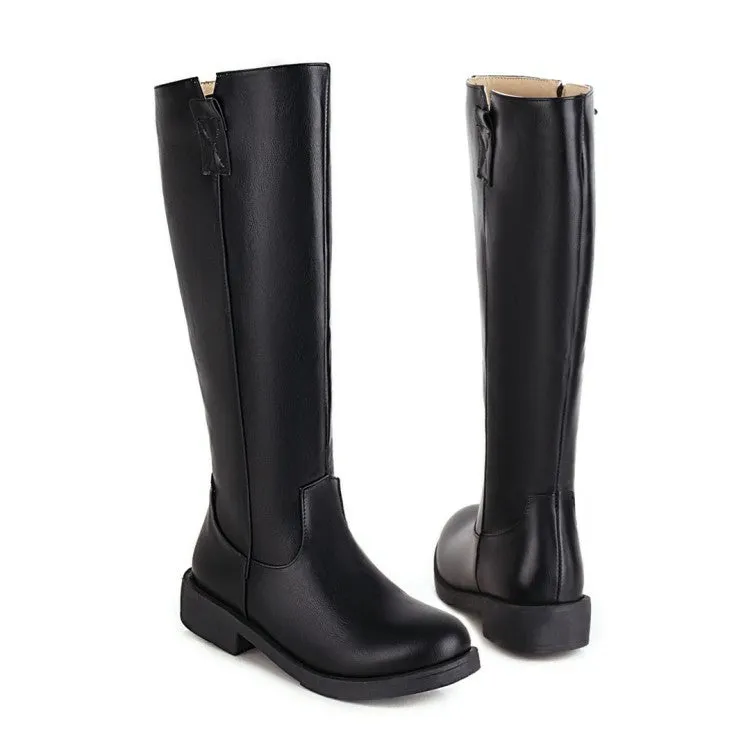 Womens' Low Heels Knee High Boots