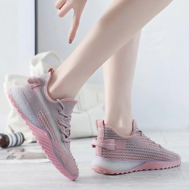 Women's Net Surface Breathable Lace-Up Sneakers