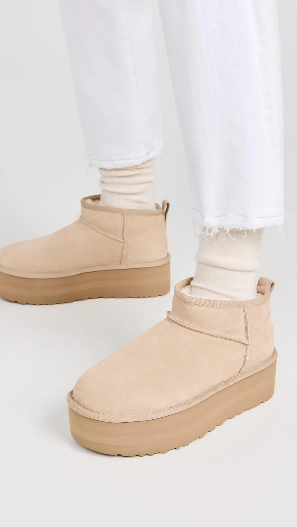 Women's Shoes UGG CLASSIC ULTRA MINI PLATFORM Ankle Boots 1135092 SAND