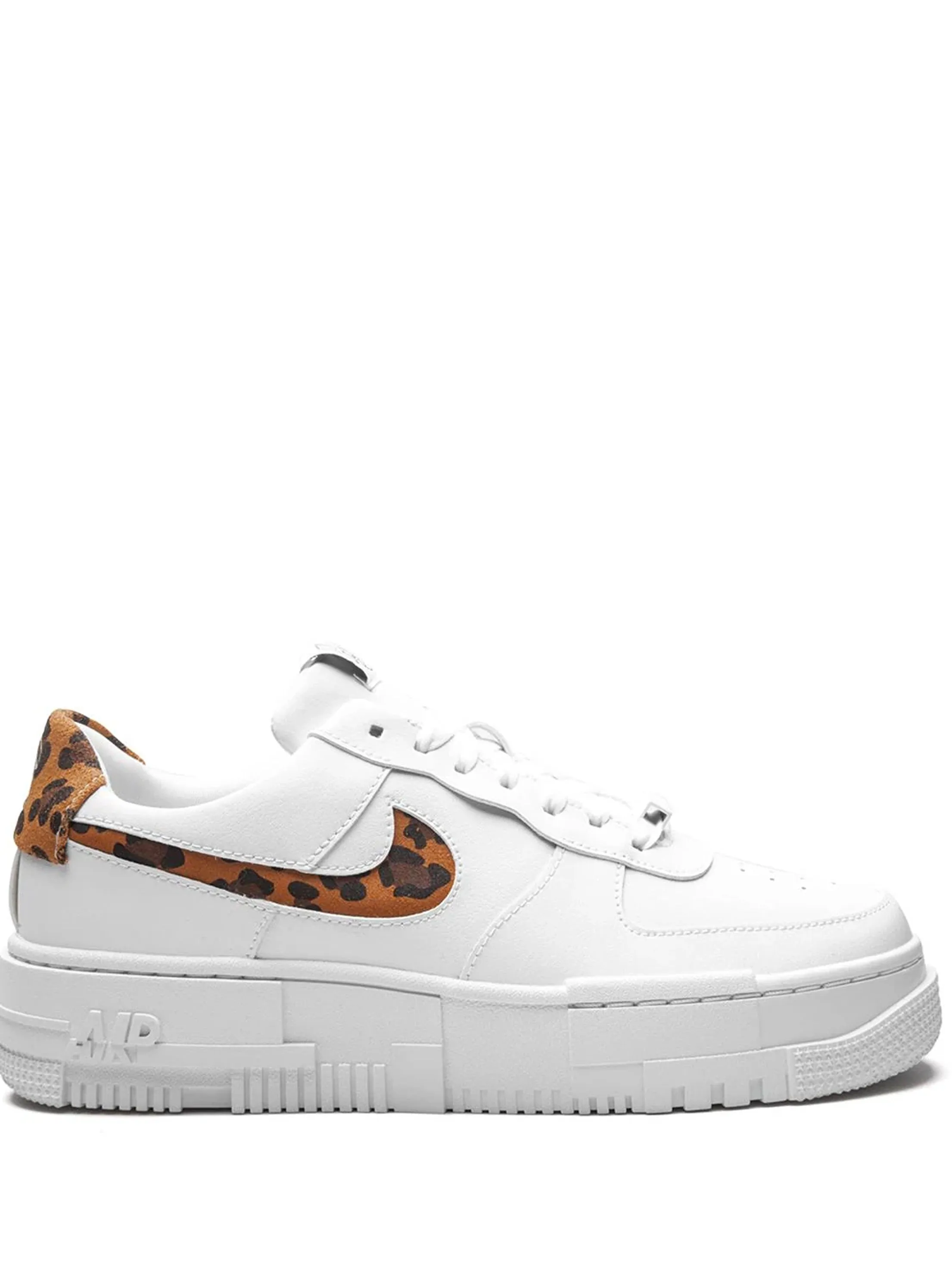 Women's Tiger Printed Leather Sneakers,White