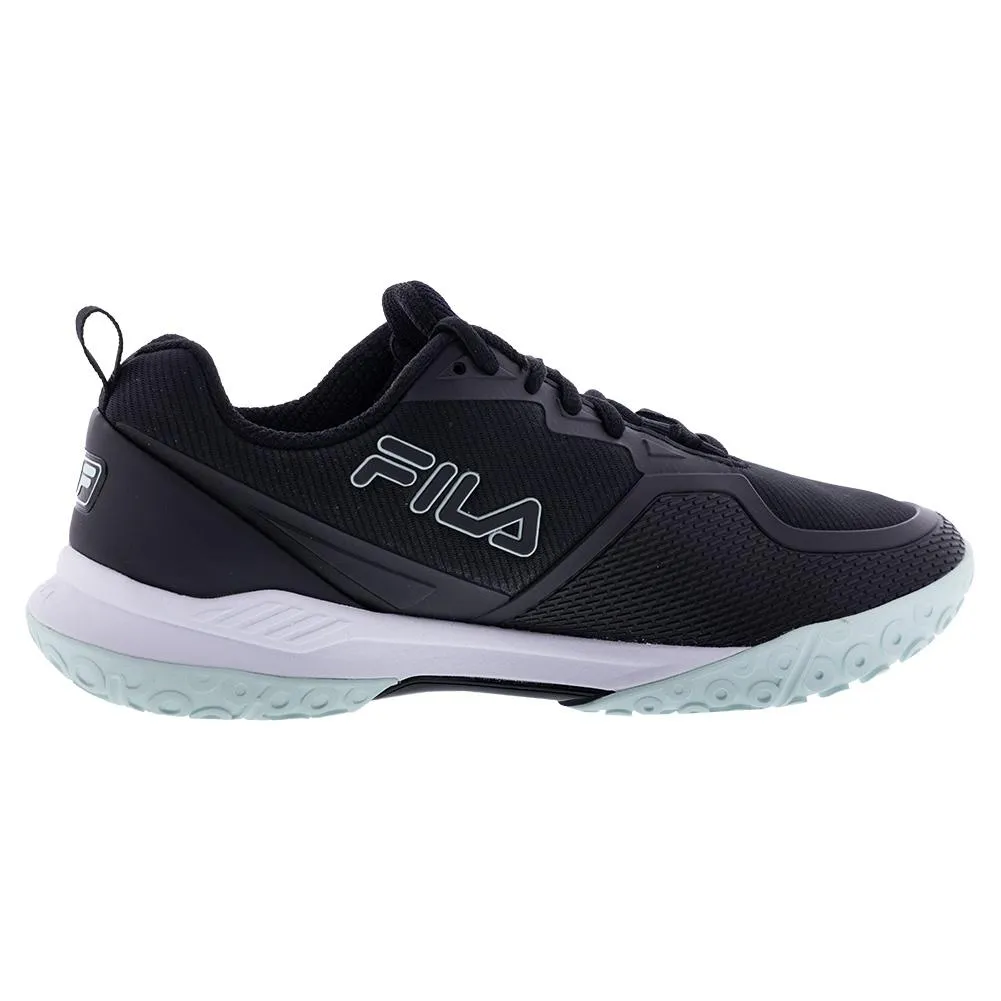 Womens Volley Burst Pickleball Shoes Black and Fair Aqua