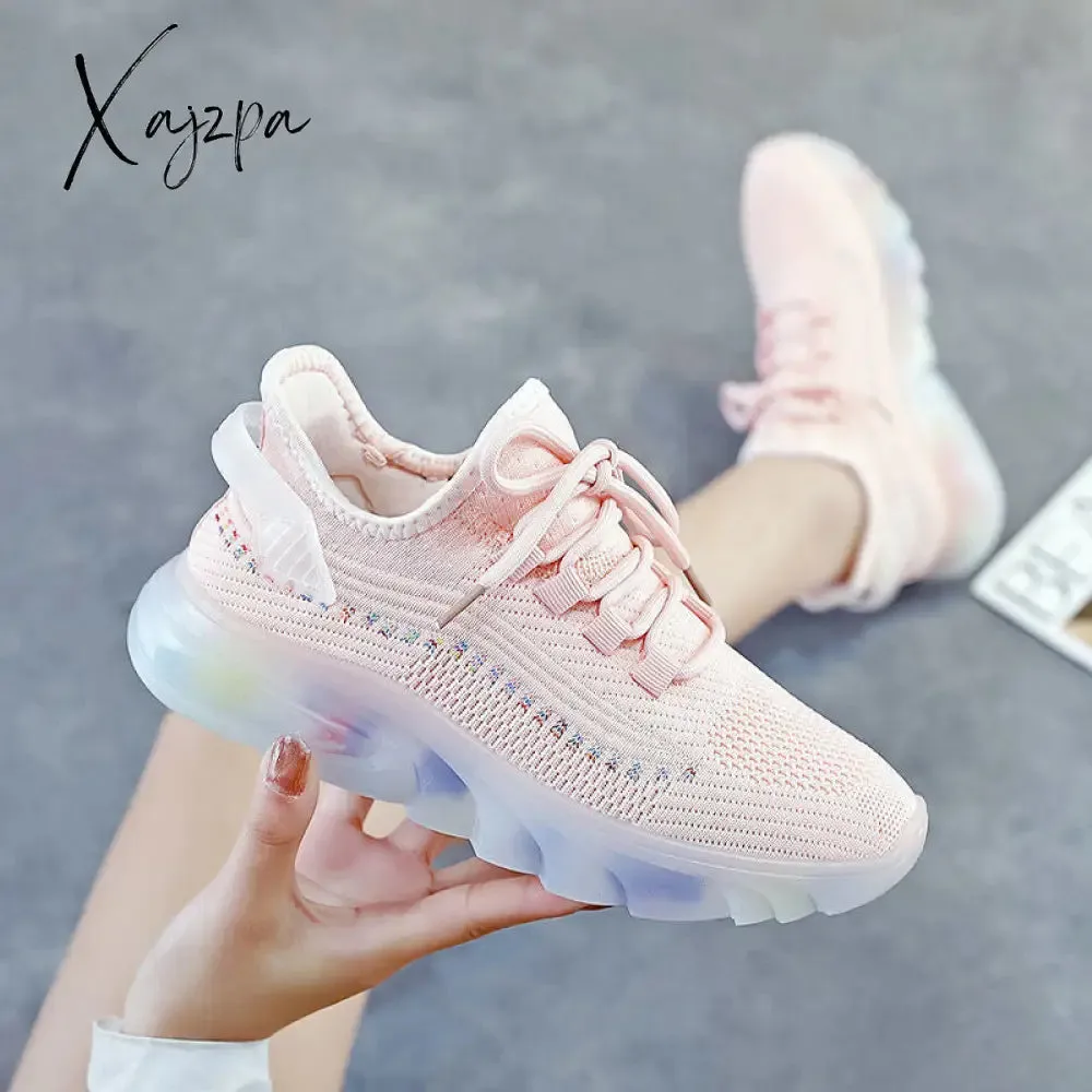 Xajzpa - 2023 Spring Summer Autumn Mesh Sneakers Women Big Size Running Sports Shoes Female Fashion Casual Zapatos De Mujer Shoe