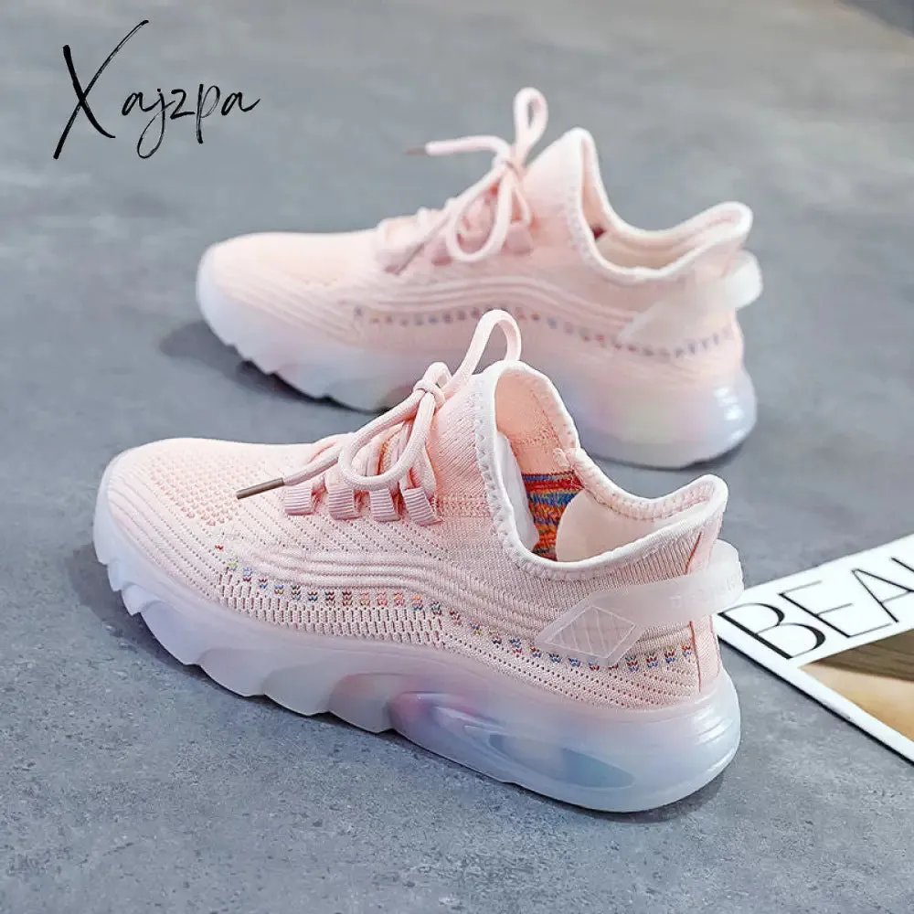 Xajzpa - 2023 Spring Summer Autumn Mesh Sneakers Women Big Size Running Sports Shoes Female Fashion Casual Zapatos De Mujer Shoe