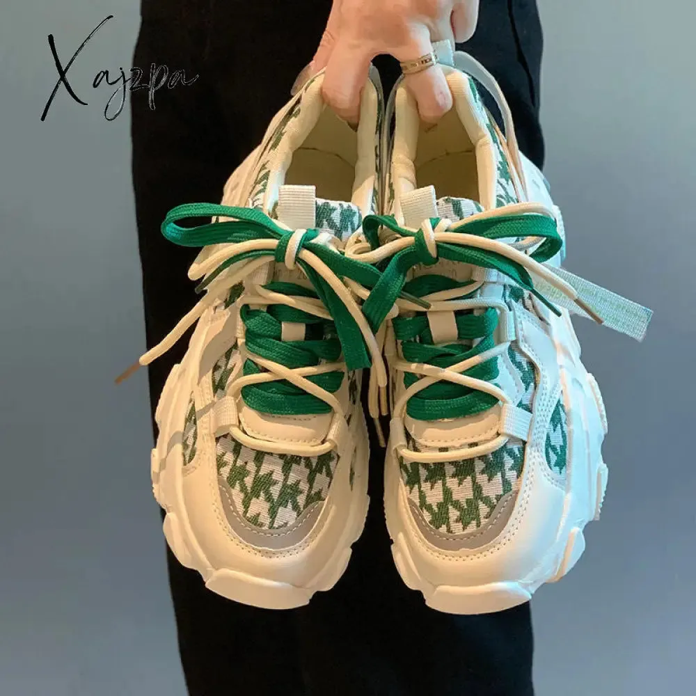 Xajzpa - Daddy Casual Shoes Sneakers Women 2023 Spring Autumn New Sports Versatile Sponge Cake Platform Shoes Women Zapatos De Mujer