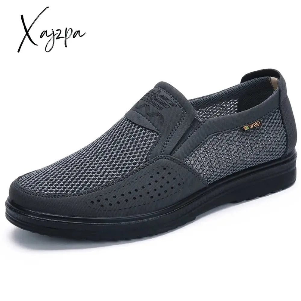 Xajzpa - Fashion New Men Sneakers Large Sizes 38-48 Soft Lightweight Breathable Slip-On Flats Summer Shoes Men Casual Mesh Shoes