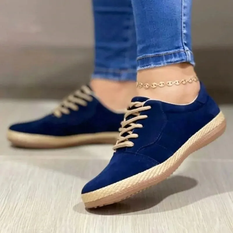 xakxx Black Friday Women Lace-Up Casual Shoes  New Round Head Student Sports Shoes Fashion Couple Walking Flats Ladies Sneakers Zapatos Mujer